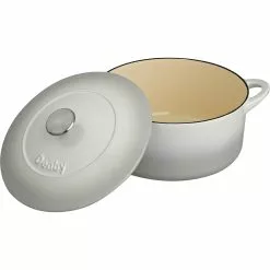 Denby Natural Canvas Gietijzeren Pot Rond Ø26 Cm, Wit -Potten & pannen Winkel denby gietijzeren pot rond 26 cm 1