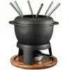 Dorre Fonda Fondue Cast Iron Acacia Wooden Plate -Potten & pannen Winkel dorre fonda fondue cast iron acacia wooden plate 0
