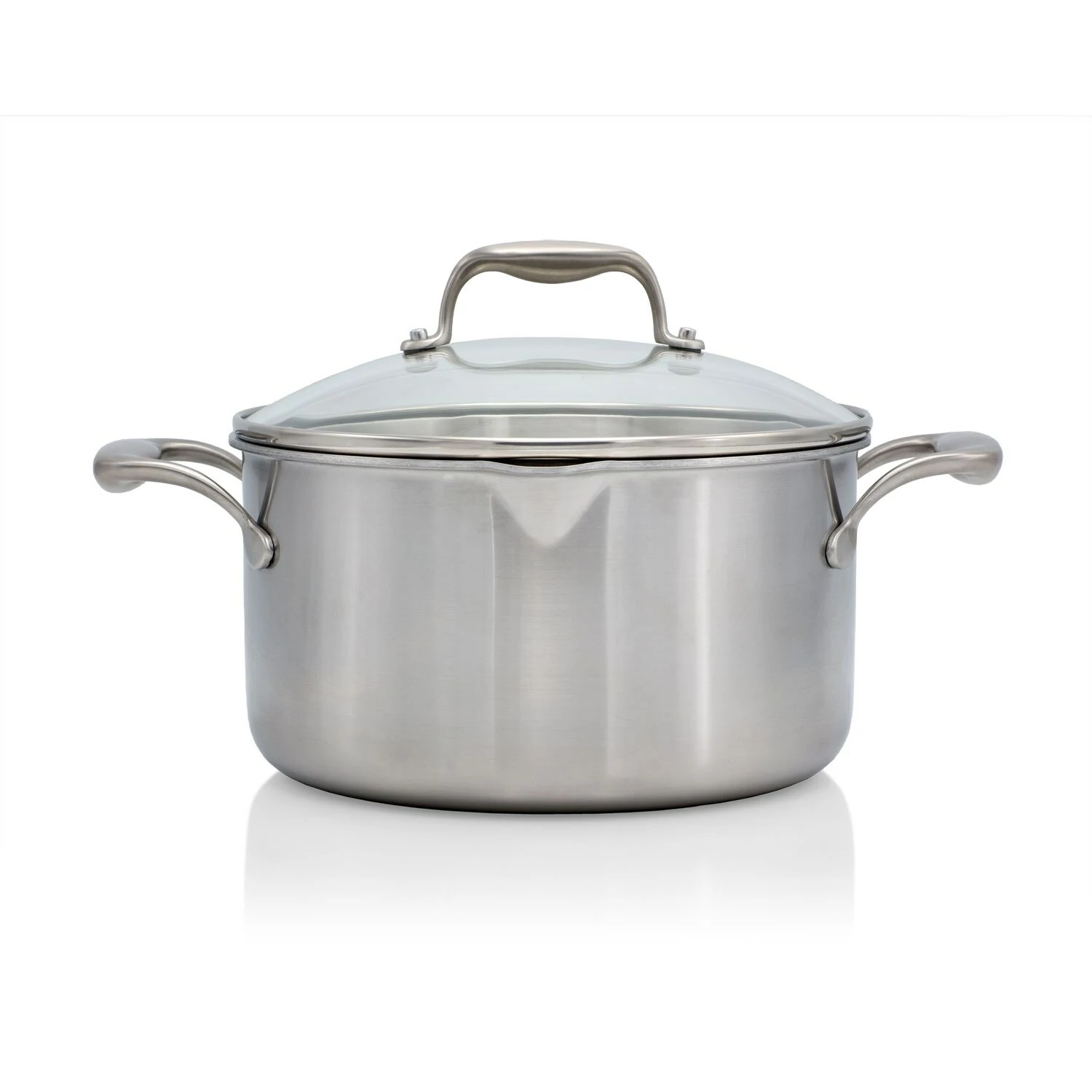 EGO Saucepan With Glass Lid 3,5 L, Stainless Steel 3 EGO Saucepan With Glass Lid 3,5 L, Stainless Steel