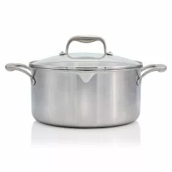 EGO Saucepan With Glass Lid 5 L, Stainless Steel