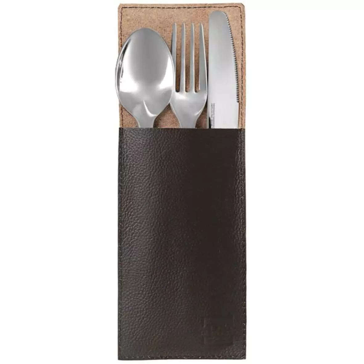 Juna Raw Cutlery Pocket 2pcs, Brown 4 Juna Raw Cutlery Pocket 2pcs, Brown - Afbeelding 2