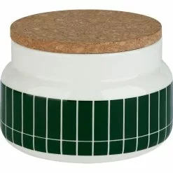 Marimekko Tiiliskivi Pot 70 Cl, Wit / Donkergroen
