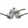 Meyer Earth Pan Steelpannenset 3 Stuks 1 Meyer Earth Pan Steelpannenset 3 Stuks -Potten & pannen Winkel meyer earthpan 3 set saucepan with lid 0