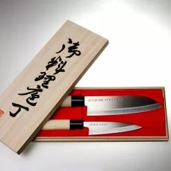 Satake Houcho Knife Set Santuko 17 Cm & Paring Knife 12 Cm -Potten & pannen Winkel satake houcho knife set 3pcs 17