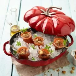 Staub Limited Edition Casserole Tomato 2,5L Ø25cm, Red -Potten & pannen Winkel staub limited edition casserole tomato 25l 25cm red 5