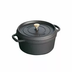 Staub Round Casserole In Cast Iron 5,2 L, Black