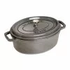 Staub Oval Cocotte 29 Cm 4,2 L, Grey -Potten & pannen Winkel staub staub oval cocotte grey 1